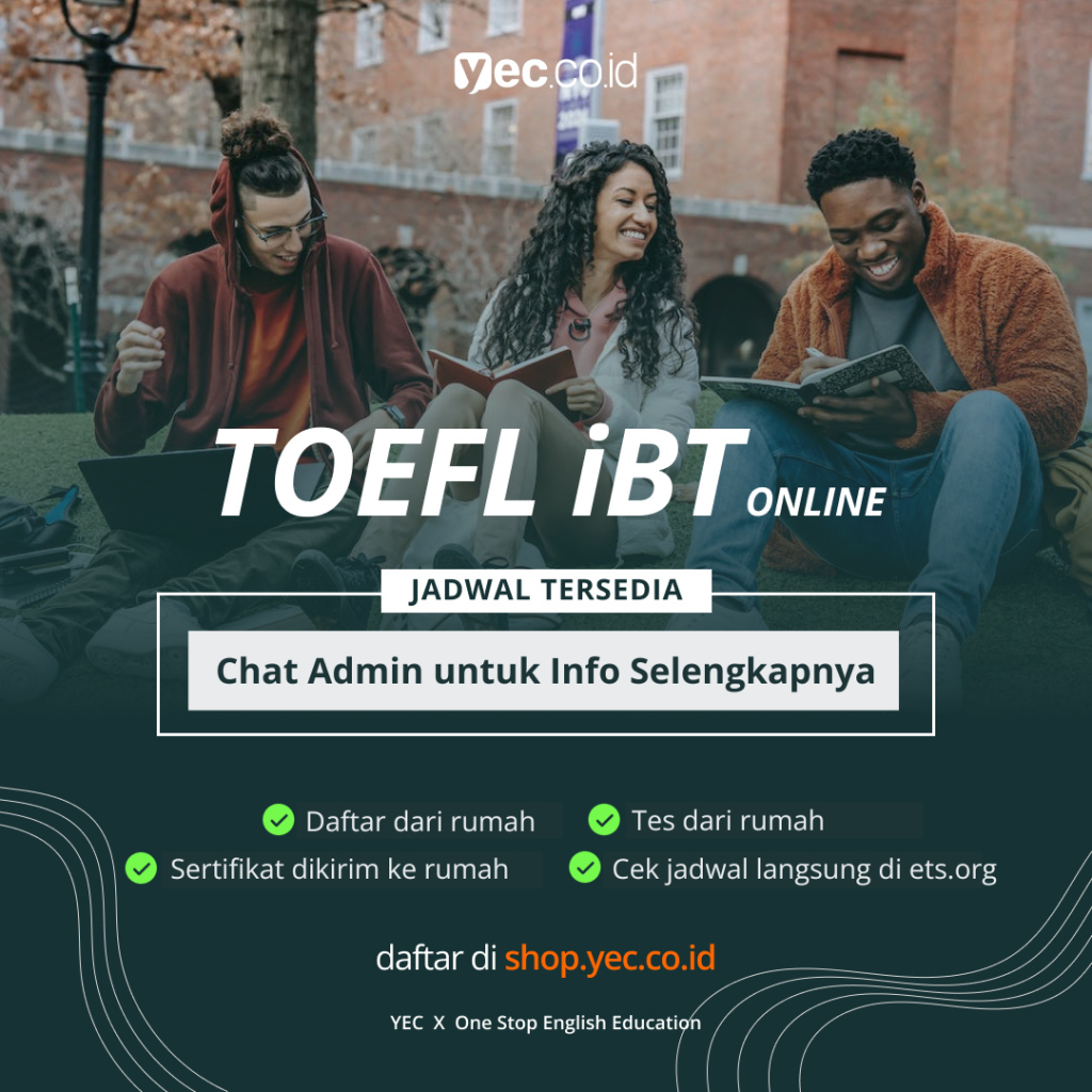 ETS : TES TOEFL iBT Online Bersertifikat Resmi - YEC