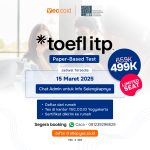 TOEFL ITP Paper-Based Test: Tanggal 15 Maret 2025 (Lokasi Tes YEC.CO.ID Yogyakarta)